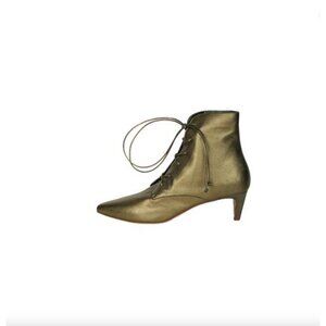 Forte Forte Laced Ankle Boots Gold Khaki Womens Size 38 US 7.5